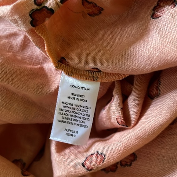 A.N.A. Peach Floral Long Sleeve Blouse Size XXL - Picture 6 of 6